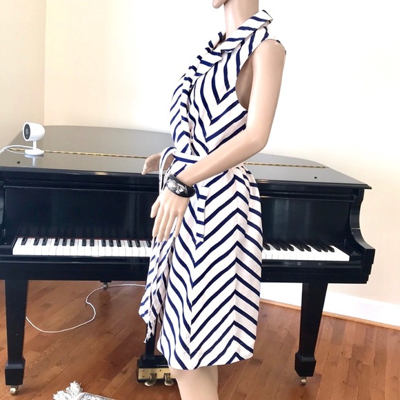 NWT Banana Republic stripe trench wrap dress - Picture 6 of 8